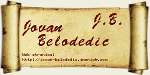 Jovan Belodedić vizit kartica